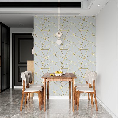 Papel de Parede Zara Ouro fundo Cinza
