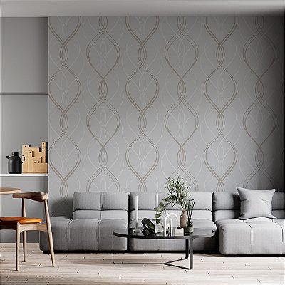 Papel de Parede Arabesco Bege