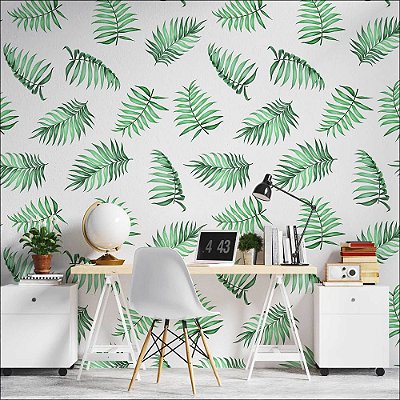 Papel de Parede Floral Verde
