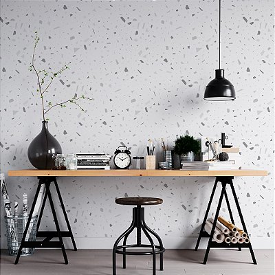 Papel de Parede Granelite Tons de Cinza