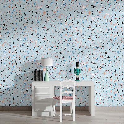 Papel de Parede Granelite Azul