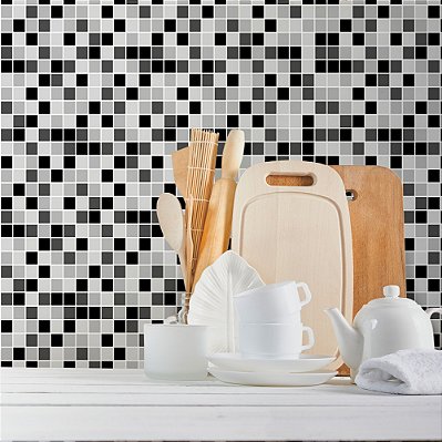 Papel de Parede Pastilhas Pretas