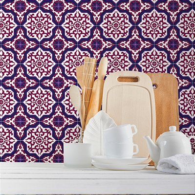 Papel de Parede Azulejos Coloridos