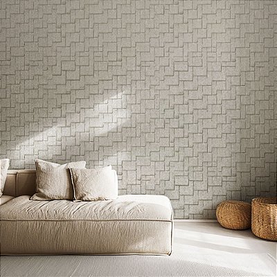 Papel de Parede de Tijolinhos em tons de Cinza