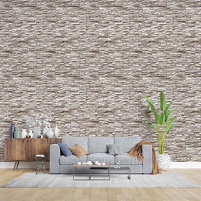 Papel de Parede de Tijolinhos em tons Claros