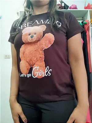 T-shirt marrom urso