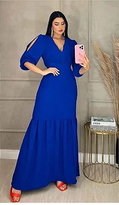 Vestido longo azul