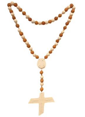 Terço com Nossa Senhora Aparecida de cerâmica