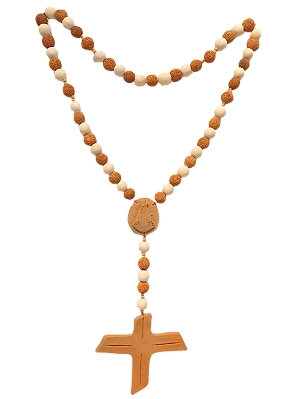 Terço com Nossa Senhora Aparecida de cerâmica