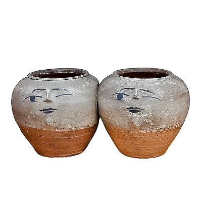 Vaso duplo com rosto