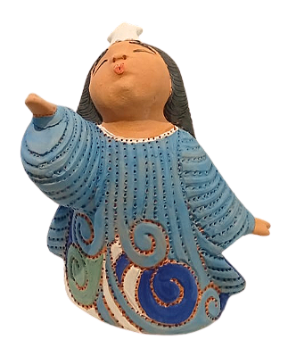 Escultura Iemanjá Rainha do mar de cerâmica