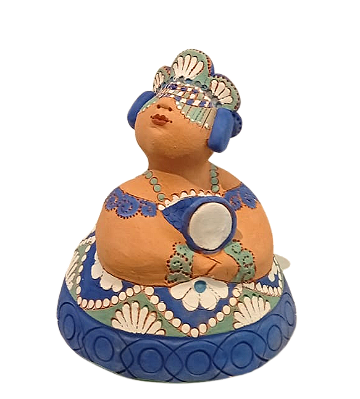 Escultura Orixá Iemanjá de cerâmica