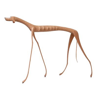 Escultura de Madeira Cachorra Baleia em pé