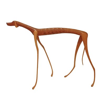 Escultura de Madeira Cachorra Baleia em pé