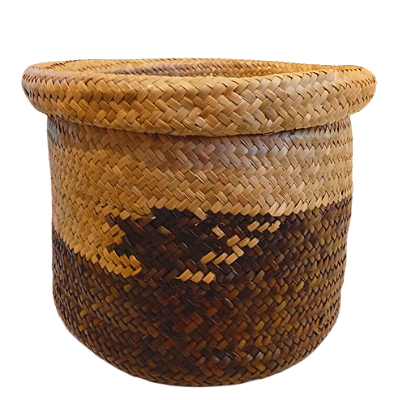 Cachepot de Piaçava Verde Petróleo