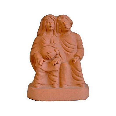 Escultura de Sagrada Família grande em cerâmica
