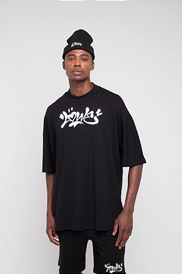 Camiseta Oversized Pixe Preta