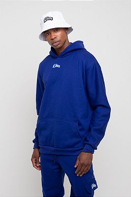 Blusa de Moletom com Capuz Azul