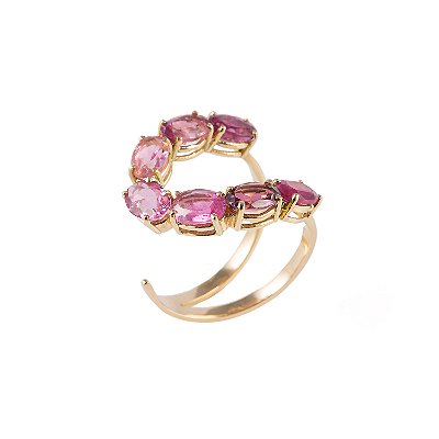 Anel Carol Turmalinas Rosa