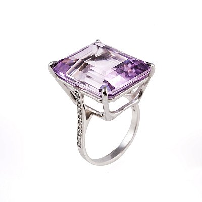 Anel Gem Power Baguete Ametista