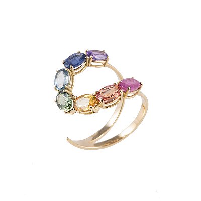 Anel Carol Safiras Rainbow