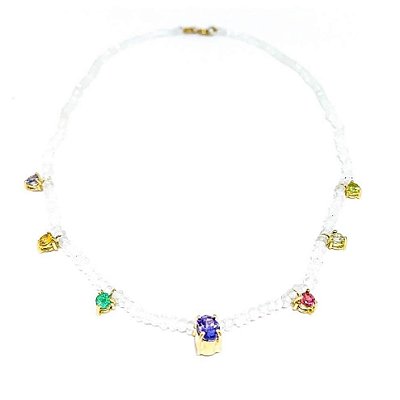 Choker Mini Gemas Pontos de Luz