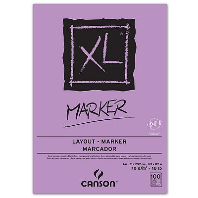 BLOCO CANSON MARKER XL 70G A4 100 FOLHAS