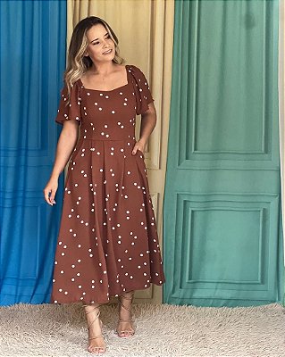 Vestido Susana marrom