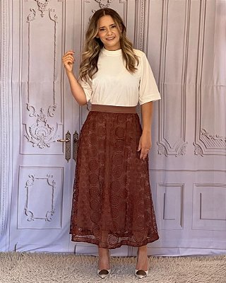 Saia clara marrom