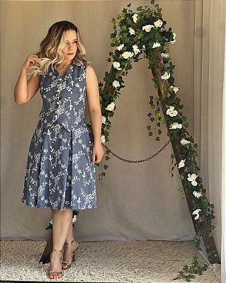 conjunto jeans floral