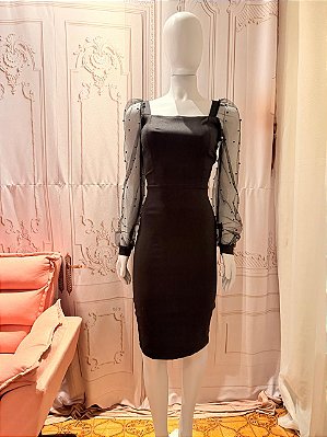 vestido manga perola