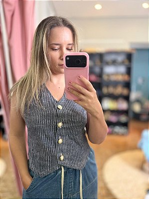 colete listras veste P