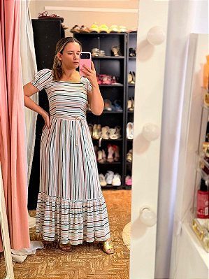 vestido viscose longo veste P