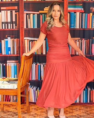 Vestido Chloe terracota