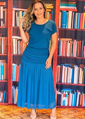 Vestido Chloe petroleo