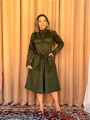 Vestido sobretudo Valquiria verde