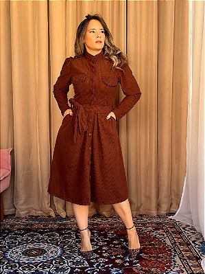 Vestido Raquel marrom ( pre venda)