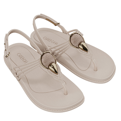 Sandália Feminina Grendha Celebrar Rasteira de Dedo Confortável