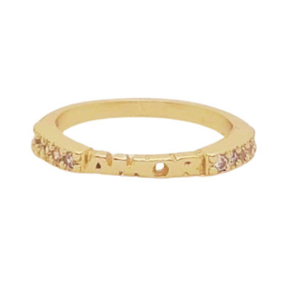 Anel Amor Banhado a Ouro 18K com Zircônias