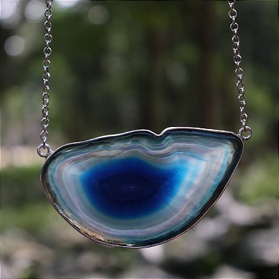 Colar Ágata azul