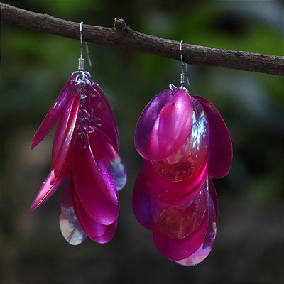 Brinco lantejoulas rosa