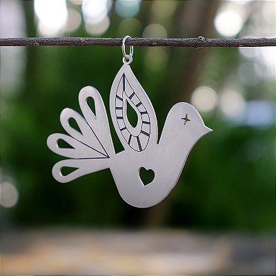 Pingente Pombinha em prata G