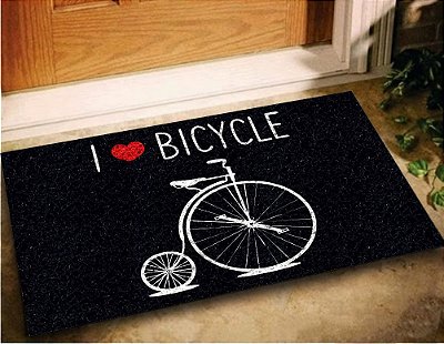 Tapete Capacho I Love Bicycle Bike Casa Entrada Lar