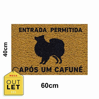 Tapete Capacho Entrada Cafuné Spitz Lulu 60x40 Cachorro Pet - OURO