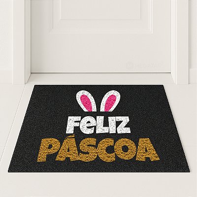 Tapete Capacho Entrada Feliz Pascoa 60x40 Coelho Coelhinho