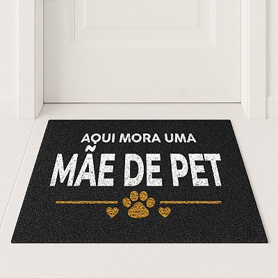 Tapete Capacho Entrada Mae de Pet 60x40 Casa Gatos Decoracao