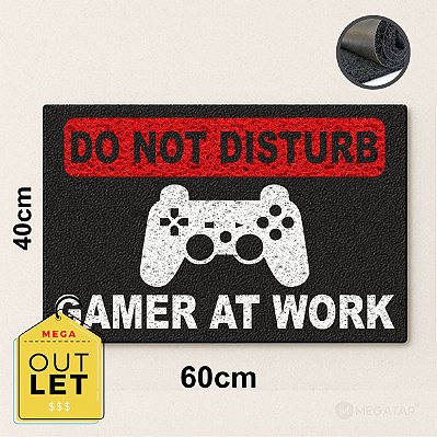 Tapete Capacho Gamer At Work 60x40 - Preto