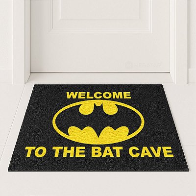 Tapete Capacho Welcome Batman Cave 60x40 - Preto