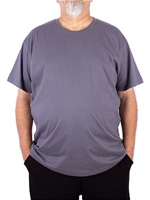 Camiseta Plus Size Básica Cinza.