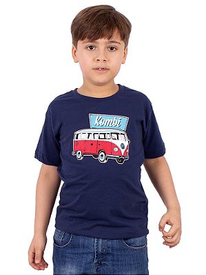 Camiseta Juvenil Kombi Kombinha Marinho